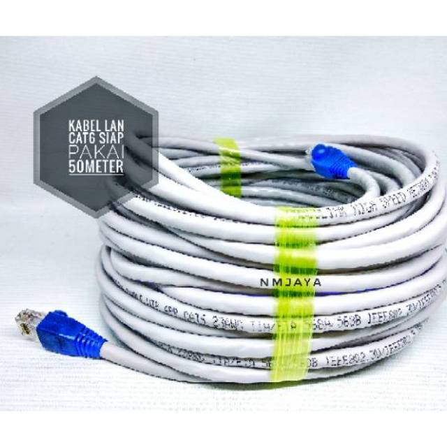 Kabel Lan CAT6 50 Meter UTP Cat 6 Cat6 Vascolink Siap Pakai sudah dipasang rj45 dan plug booth