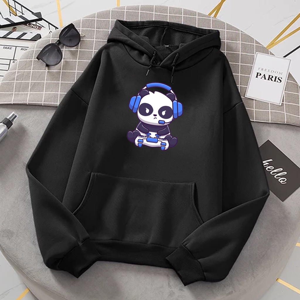 Sweater hoodie anak perempuan PANDA GAMERS baju anak cowok cewek lucu