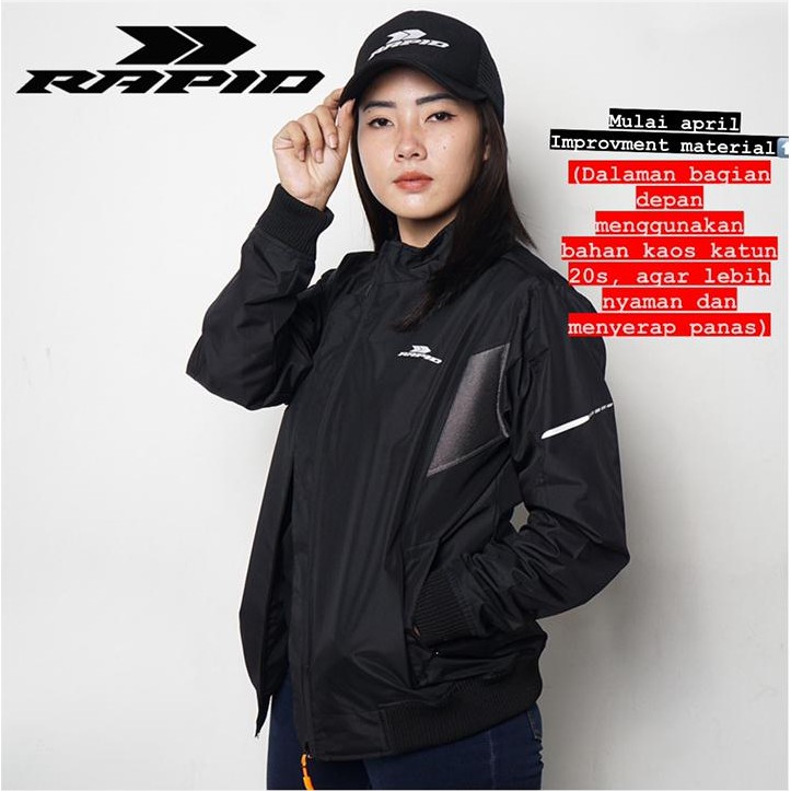 Jaket Motor RAPID MISSION UNISEX Pria Wanita Print Reflektif