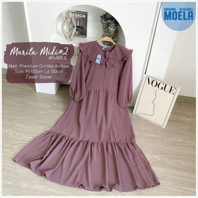 Marita Midi Dress Crincle Airflow LD 110 Best Seller