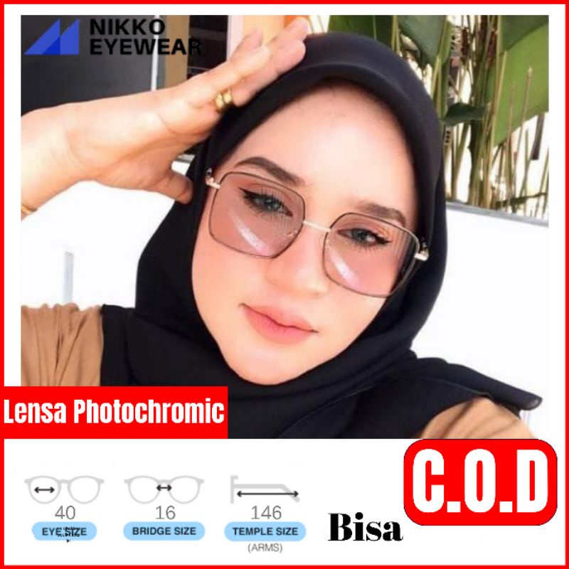 Frame Kacamata 9691, Gratis Lensa Photocromik,Gratis Lensa Blueray,Kacamata besi korea