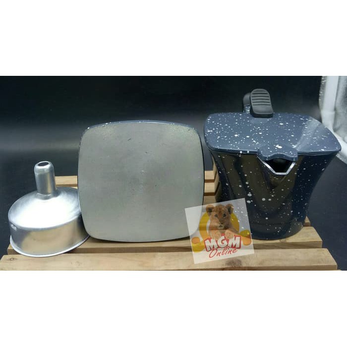 Moka Pot Alumunium Burik Square 3Cup - Espresso Maker 3Cups segi4 2353