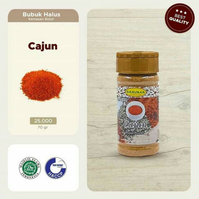 

Cajun Powder kemasan botol ukuran 70 Gram