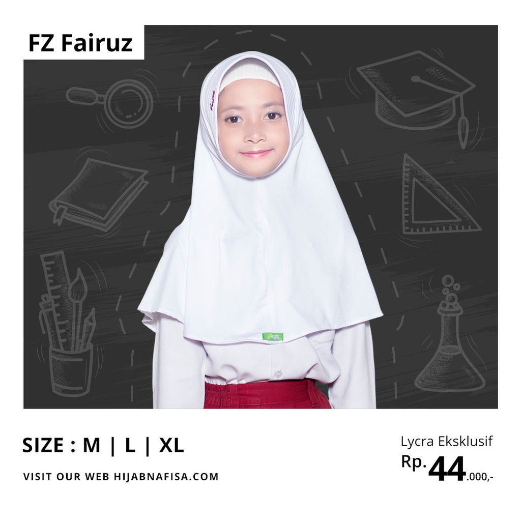 Jilbab Sekolah Anak SD Feyza Fairuz | Hijab Instan Sekolah Anak Kerudung Sekolah