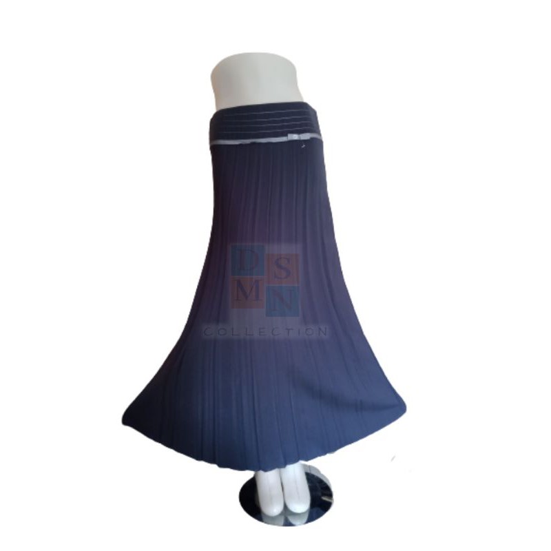 Rok Kerja Plisket Wanita Panjang Muslim-ABU TUA