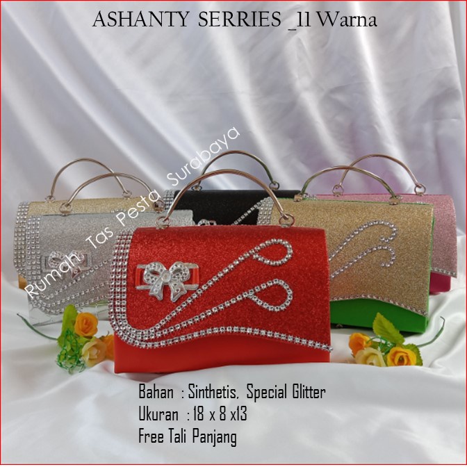 Tas Satin,Tas Clutch,Tas Seserahan,ASHANTY  HIJAU DAUN