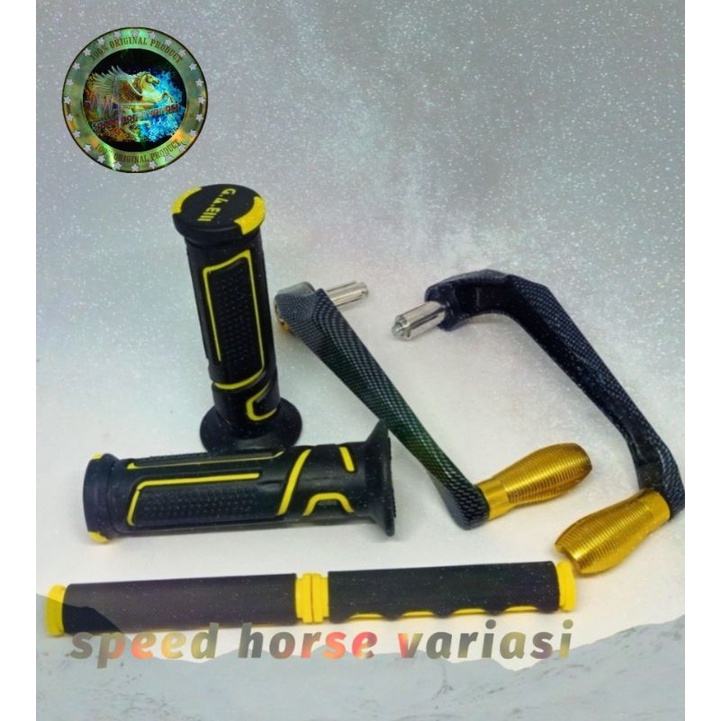 Paket Hemat Paket variasi motor Proguard sabit+Handgrip robot Neon+Karet Handle Universal