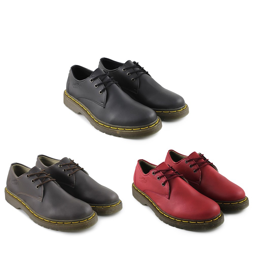 SEPATU Low Work Boots Docmart Classic 3 hole / dr.martens / Pendek - Kulit Murah