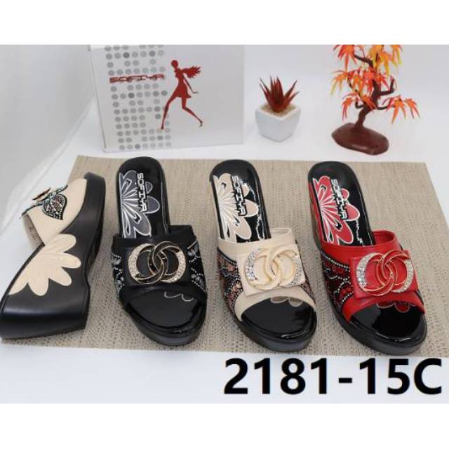 Sandal wedges import cewek SOFIYA terbaru 2181-15c