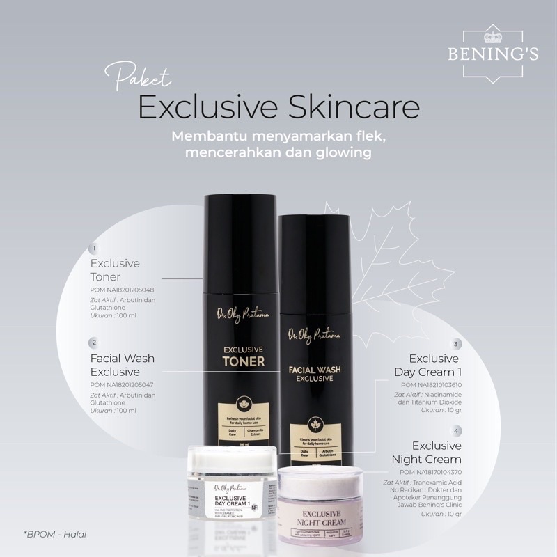 Paket Exclusive NORMAL Skincare FLEX Benings Clinic by Dr. Oky Pratama