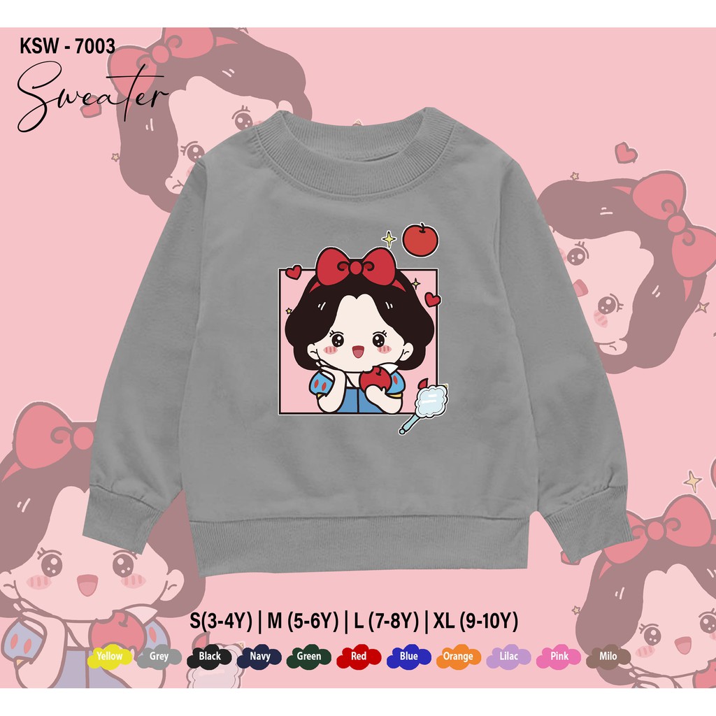 SWEATER ANAK -ANAK / BAJU  KIDS 1-10THN / BAHAN FLEECE PREMIUM ADEM / SNOW WHITE / UNISEX