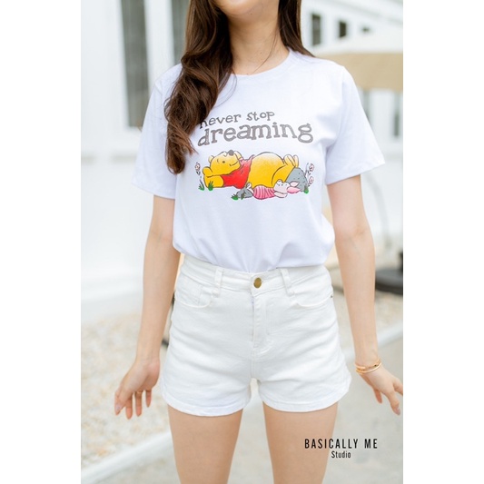 Kaos Basically Me Motif Pooh Dreaming Import Bangkok (BJGB251)