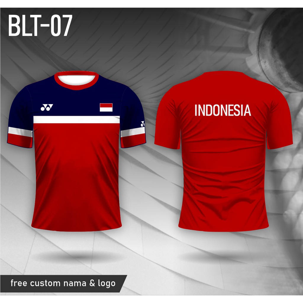 Jersey badminton baju kaos bulu tangkis timnas indonesia