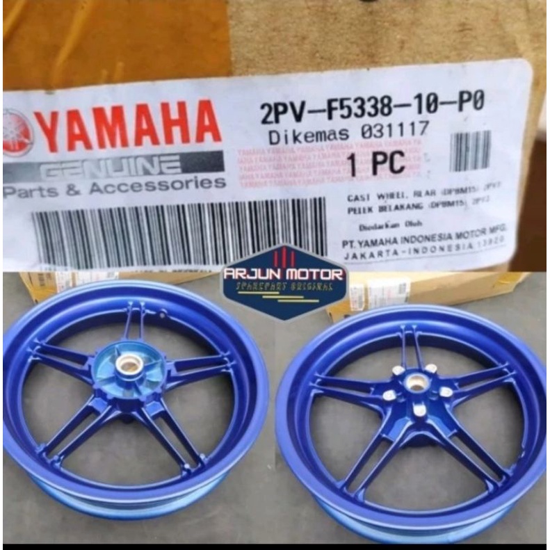 VELG DEPAN BELAKANG YAMAHA JUPITER MX KING 150 BIRU MOVISTAR ORIGINAL YGP