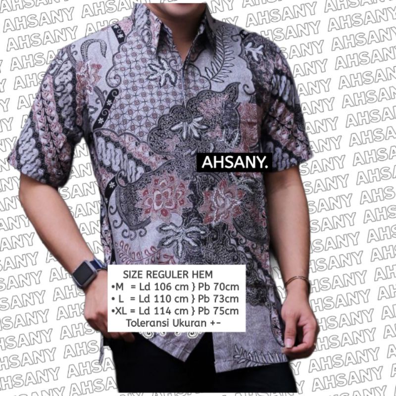 Baju Batik Pria Lengan Pendek Bahan Katun Halus Motif Prada Abu MPA01 Seragam Kantor Kerja Pernikahan Hajatan Guru Organisasi Murah Tidak Luntur Shopee Cod Murah