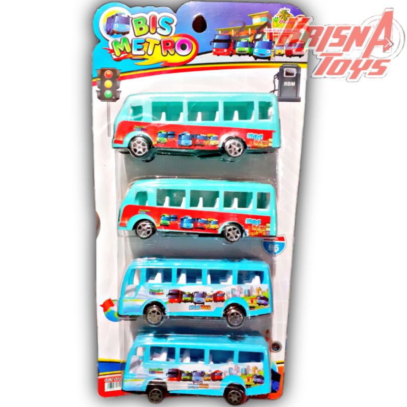 MAINAN ANAK MOBIL BUS METRO/MOBIL BUS TAYO isi 4pcs