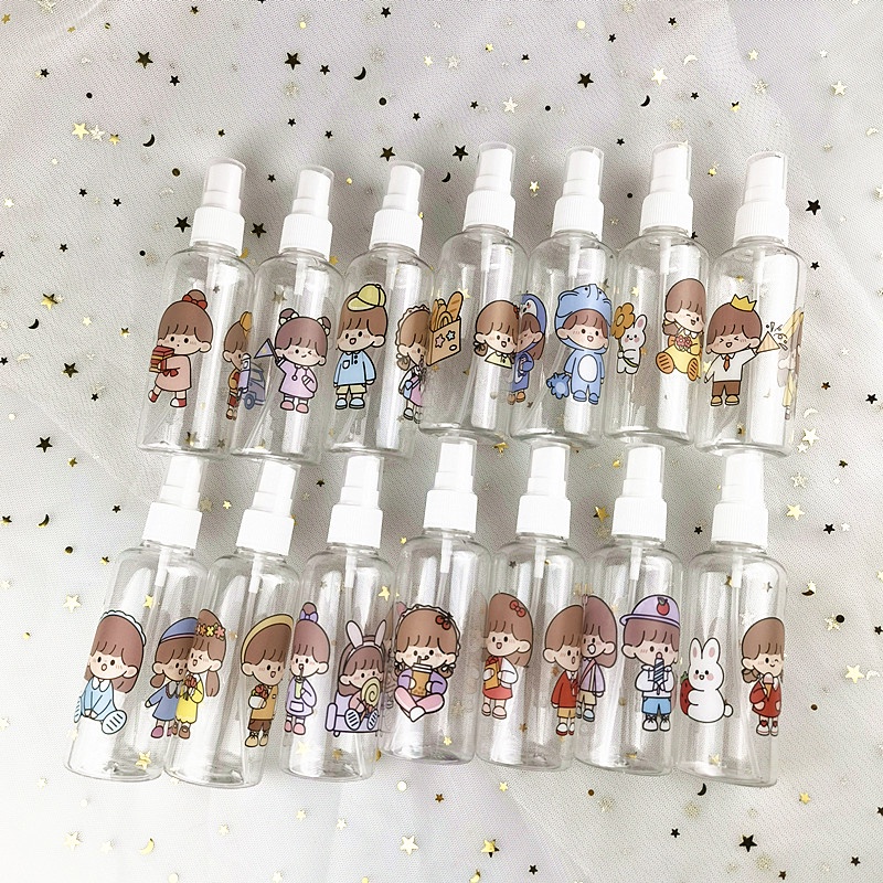 We Flower 50ml 100ml Cartoon Boys Girls Travel Spray Bottle for Cosmetic Shampoo Perfume Container