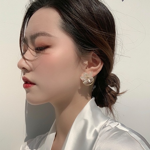 Fashion Sederhana Kristal Bunga Anting-Anting Girly Temperamen Super Peri Anting-Anting Aksesoris Wanita