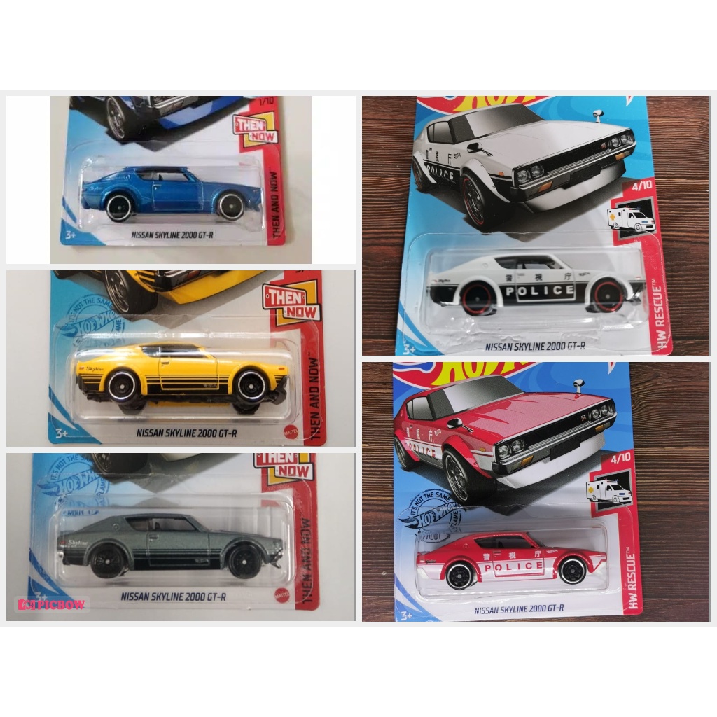 Diecast Hot Wheels NISSAN SKYLINE 2000 GT-R GTR GT R Police Kenmeri HW Hotwheels Merah Putih Biru Kuning Grey Abu Gray A 2022