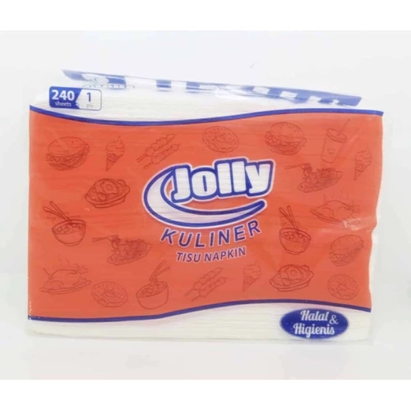 Tissue Jolly Kuliner Napkins 240 sheets 1Ply Tisu Makan