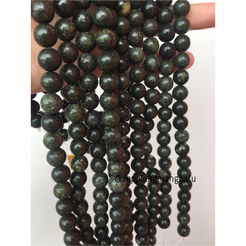 Black Jade 10mm magnetic bahan gelang kalung kesehatan premium akik aksesoris fashion beads craft