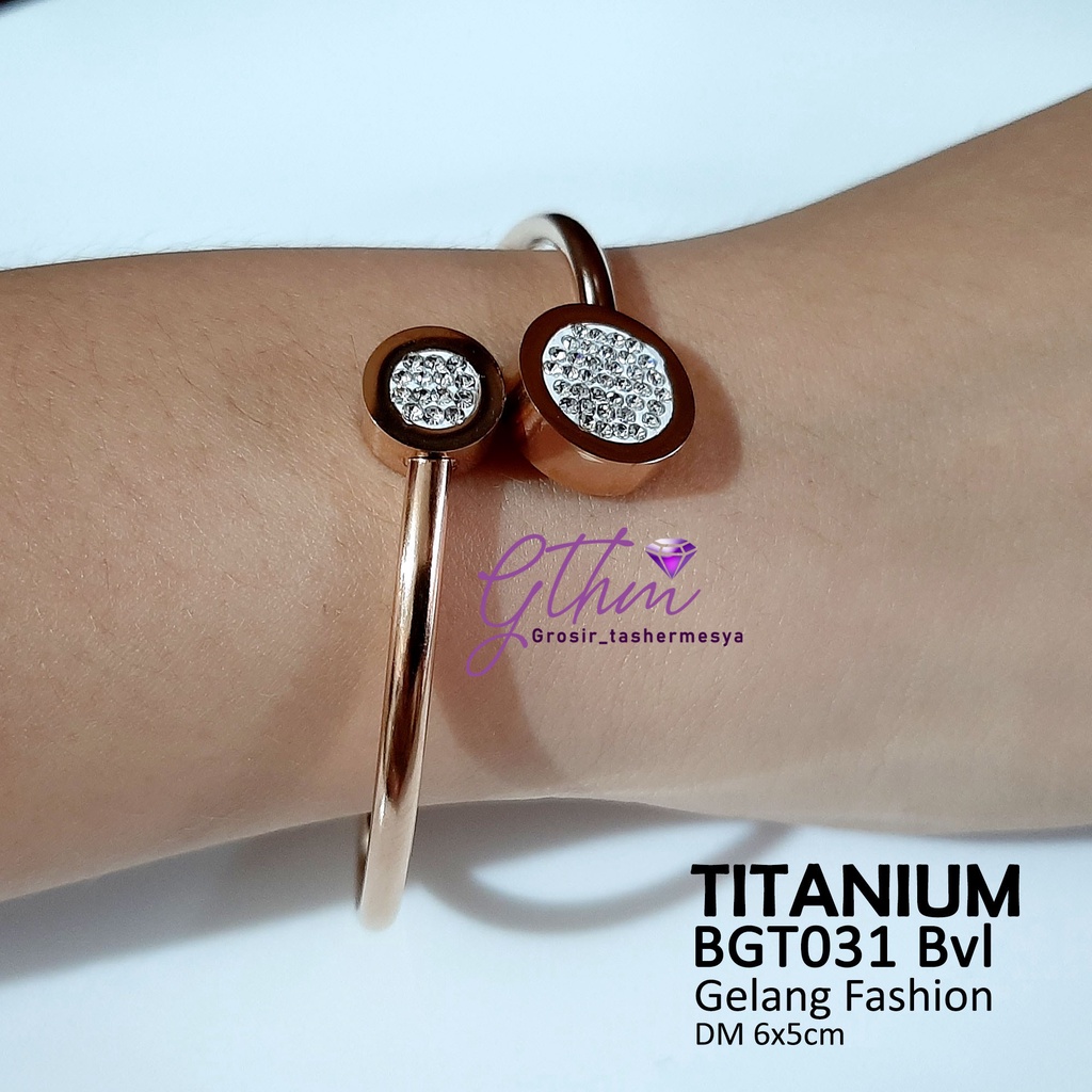 Gelang Titanium Branded BVL Perhiasan Fashion import Premium Anti Karat Simple Fashionable BGT031 GTHM