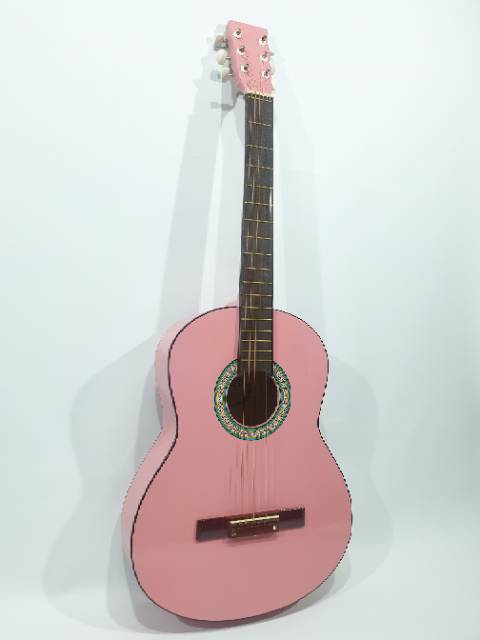 Gitar Akustik Merk Yamaha Warna Pink Bulat Senar String Jakarta Murah