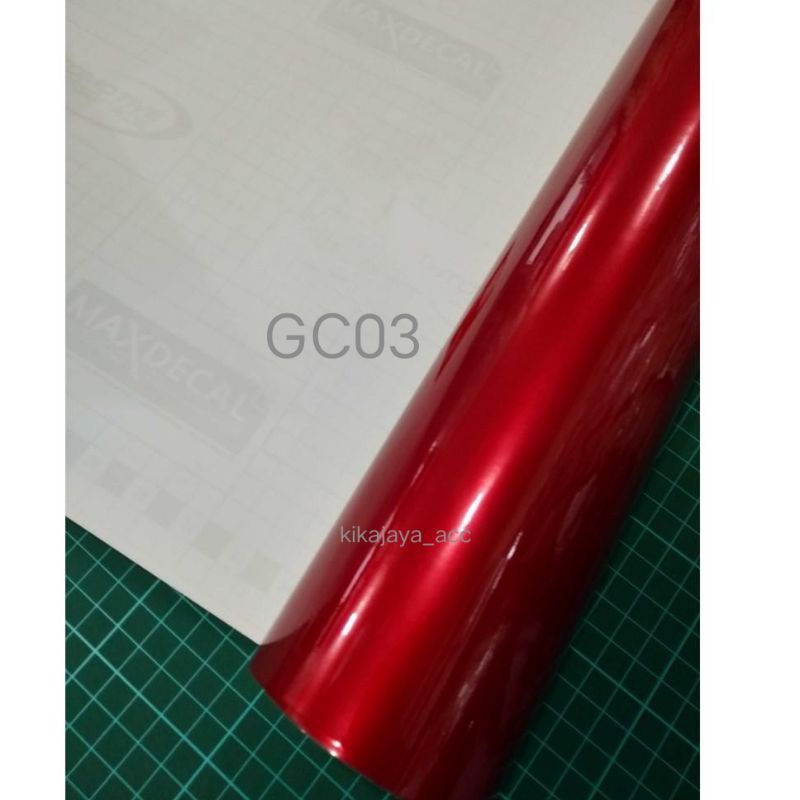 SKOTLET MERAH CANDY GLOSSY STIKER SKOTLET MOTOR MOBIL RED GLOSSY CANDY STIKER LEMARI AQUARIUM MAXDEC