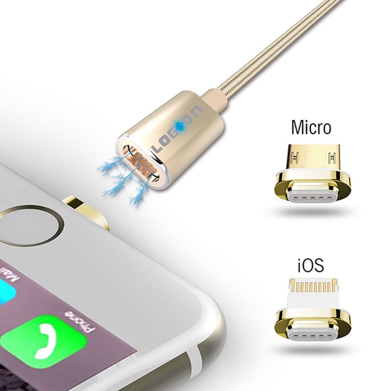 KABEL DATA CHARGER LOGON LOG ON MAGNETIC LO-CB33 2.4A TYPE IOS IPHONE