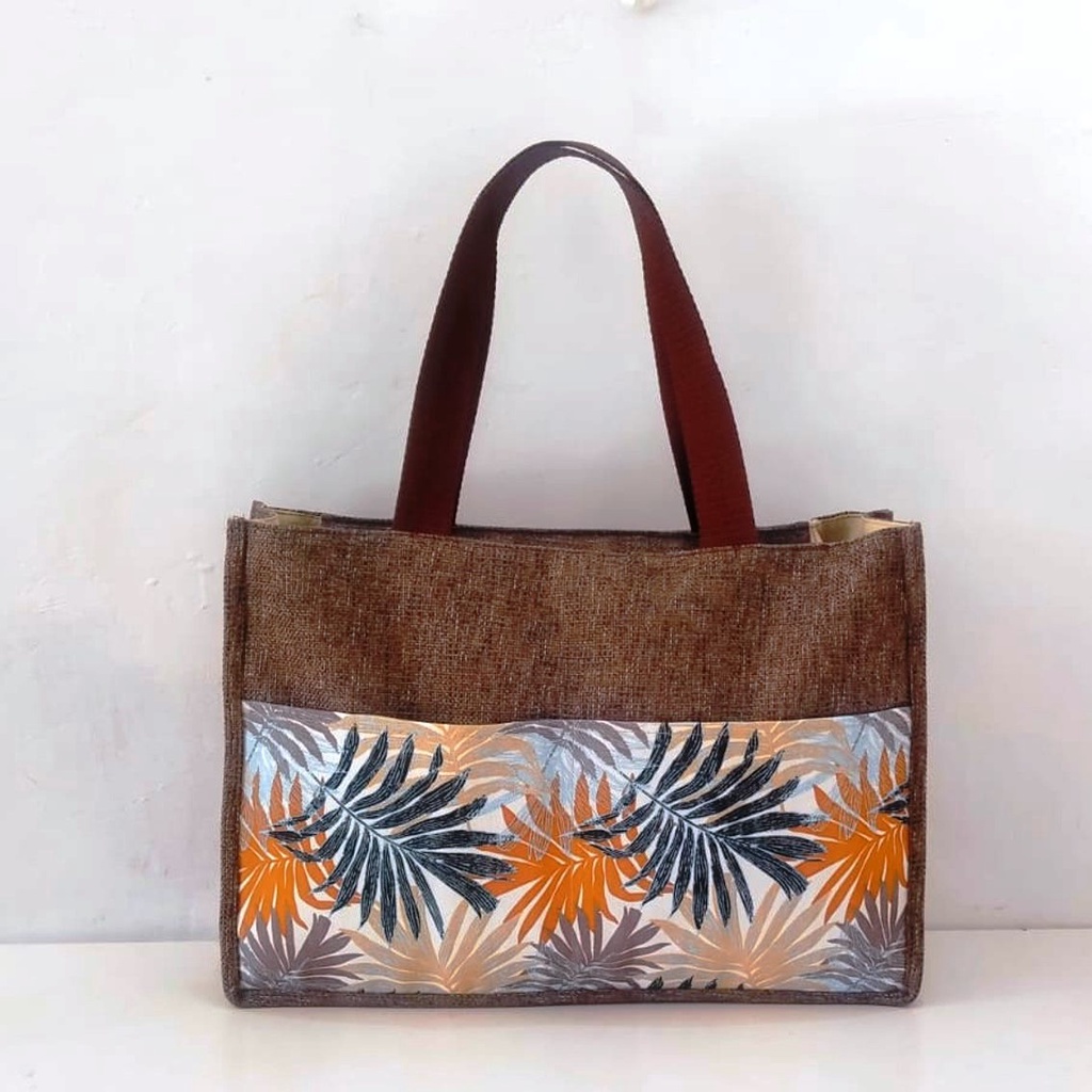 TAS KANVAS – TAS GONI – TOTEBAG GONI – TOTEBAG KANVAS – HANDBAG KANVAS – HANDBAG GONI PALM ORANGE RIENS COLLECTIONS