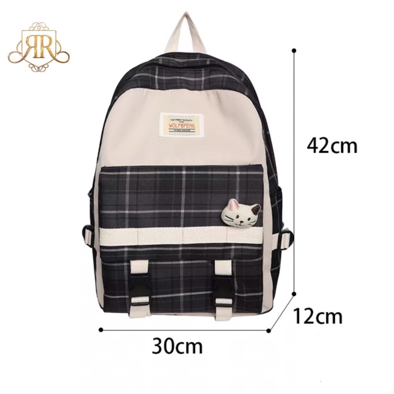 Tas ransel korea tas ransel korean style tas sekolah anak perempun SMP SMA tas ransel laptop tas kotak2 simpe polos