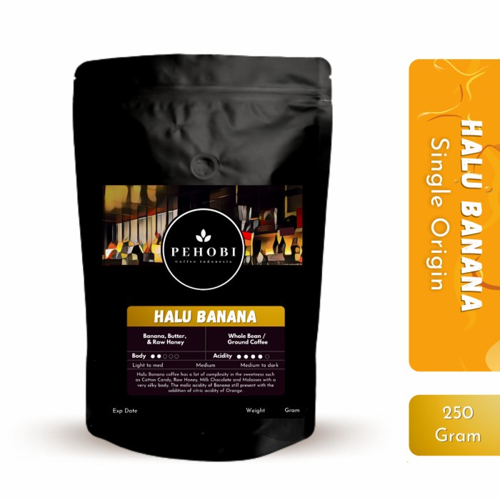 

Kopi-Biji- Pehobi Kopi Halu Banana Specialty 250 Gram - Bubuk Halus -Biji-Kopi 750 Minuman-Makanan-