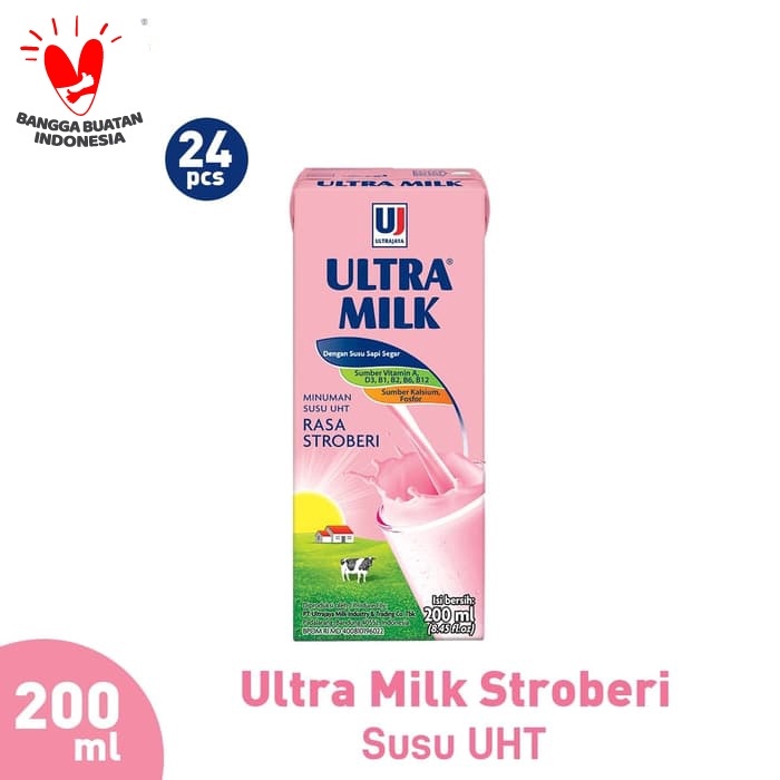 

fe20011vv Ultra Milk Susu Uht Stroberi 24X200Ml Xa201As