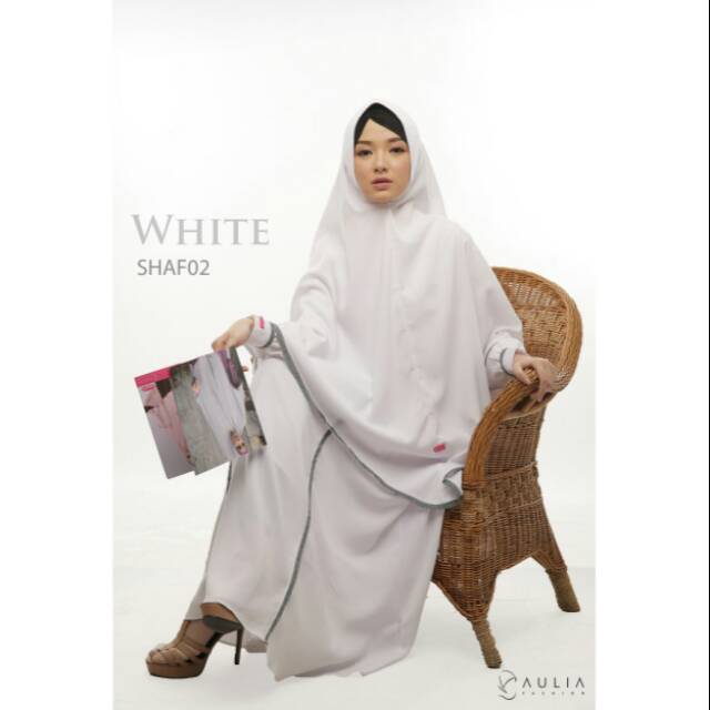 Gamis Set Umroh Putih original Aulia Fashion