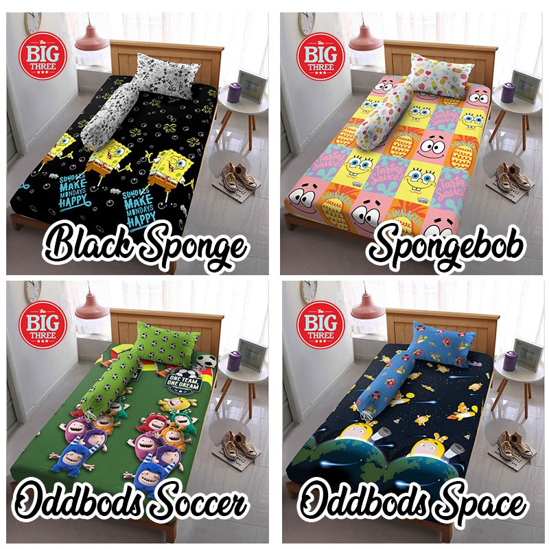 Sprei KINTAKUN 120x200 motif Spongebob Puzzle Aurelia Fleur Kenzo Caroline Albany Aalborg Agnesia Braxley Brenda Paul Graciela Victor Arnita 120 Single SP