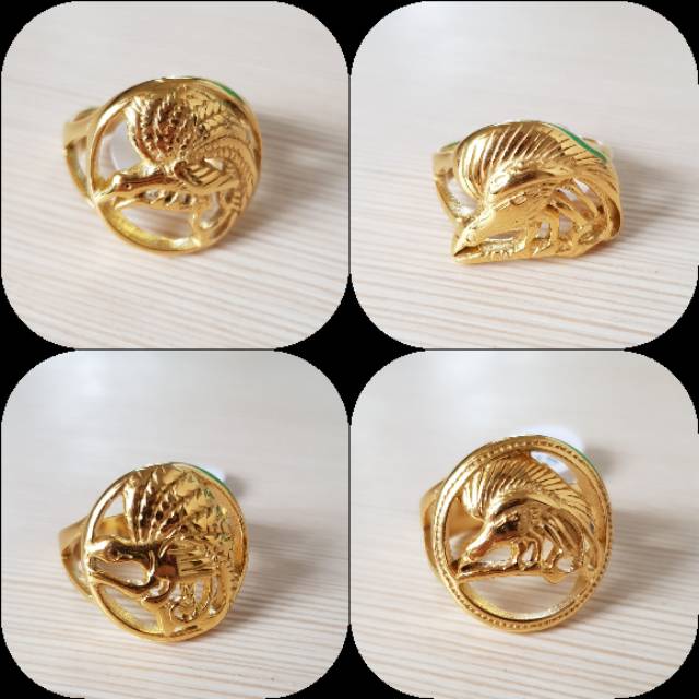 Cincin Import emas Titanium Motif Burung Cendrawasih / cincin fashion import cendrawasih