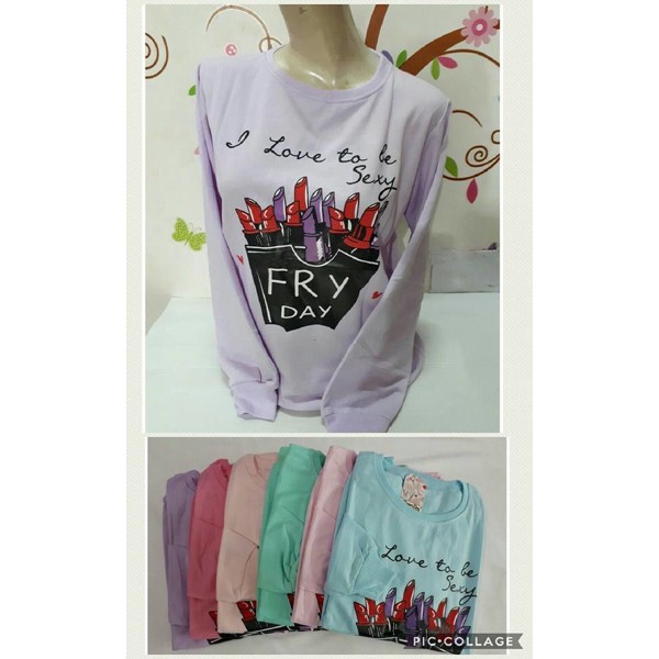 kaos baju sweater lengan panjang cewek remaja dewasa Fri Day