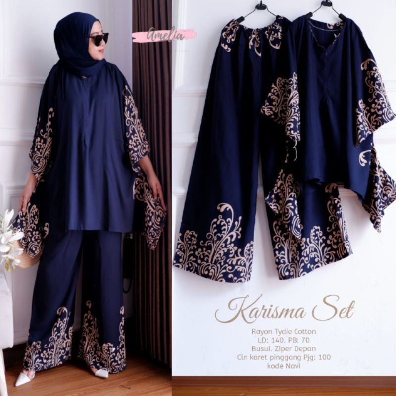 Arimbi Set Batik Cap - SETELAN WAKA - ONE SET OUTER Matt Rayon Viscose