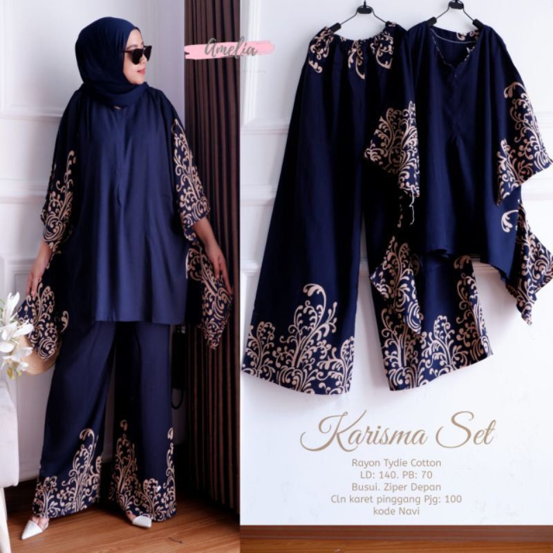 Arimbi Set Batik Cap - SETELAN WAKA - ONE SET OUTER Matt Rayon Viscose