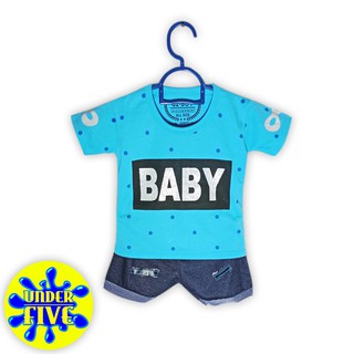 UNDERFIVE Setelan Baju  Bayi  Laki  Laki  Katun Motif Lucu 6  