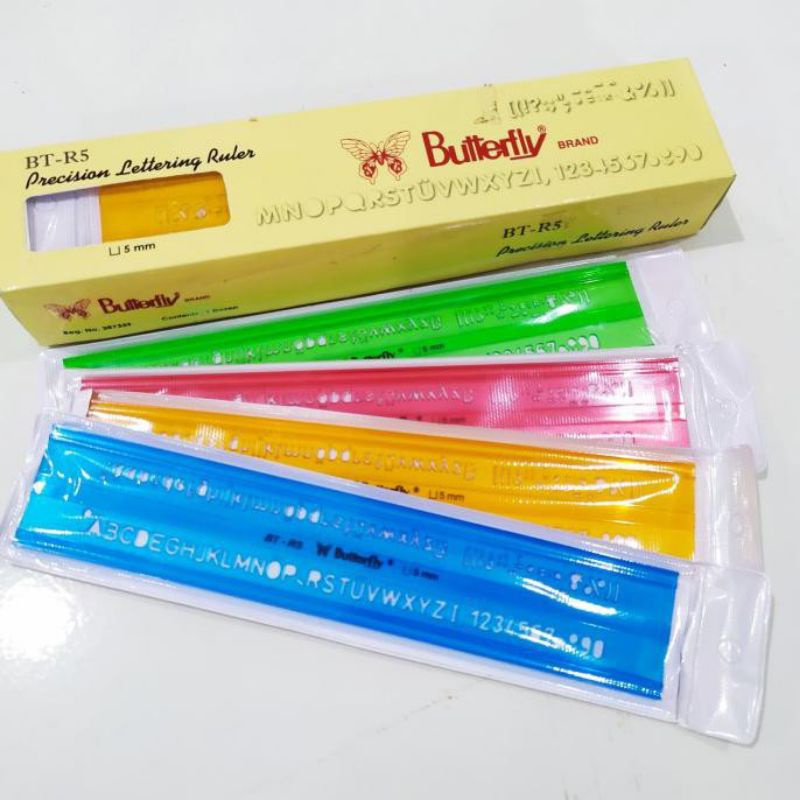 

Penggaris Sablon / Mal Huruf 5 Mm - Butterfly BT-R5