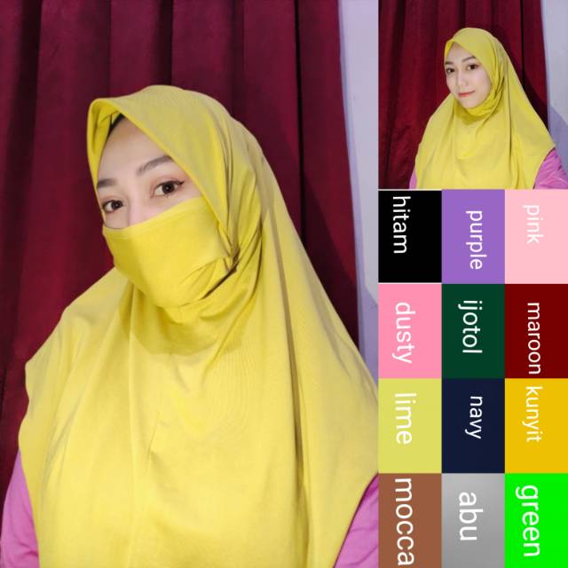 Assyifa toserba//hijab instan masker /JILBAB INSTAN Niqob  / jilbab masker Jersey