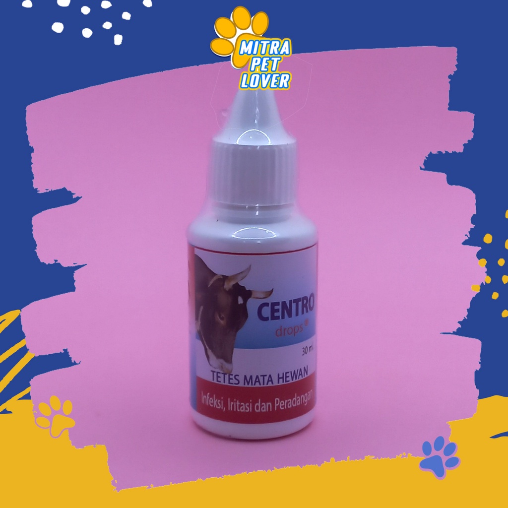 OBAT TETES MATA TERNAK SAPI KAMBING BABI - CENTRO DROP 30 ML - STERIL &amp; ISOTONIS ATASI MATA MERAH IRITASI INFEKSI MATA MERAH - MURAH KUALITAS ASLI ORIGINAL- PET ANIMAL HEALTHCARE VETERINARY TAMASINDO VITAMIN TERNAK HEWAN BINATANG PELIHARAAN MITRAPETLOVER