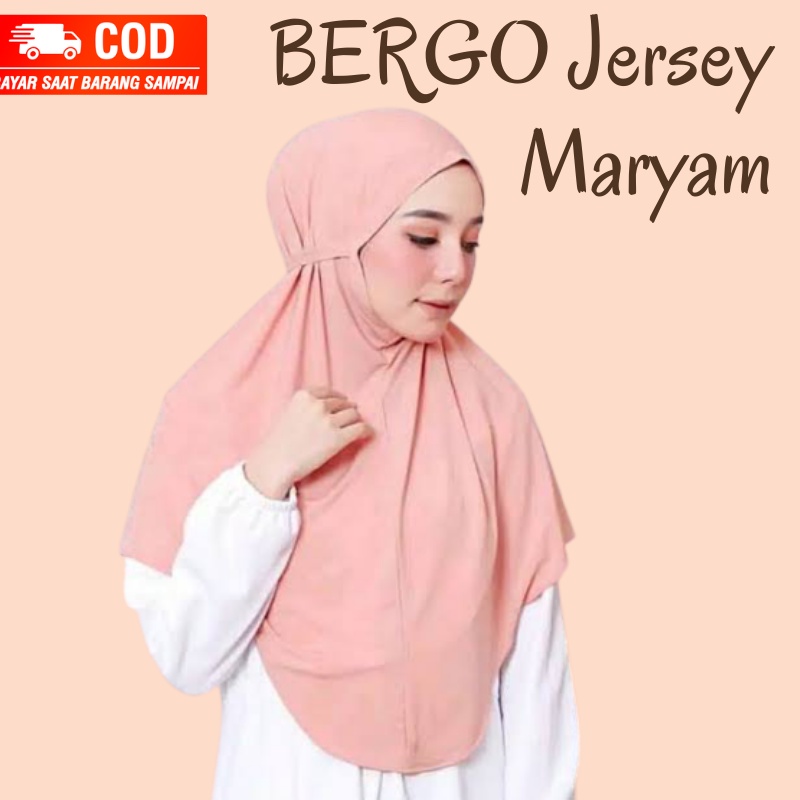 HIJAB BERGO MARYAM JERSEY NON PET TALI BELAKANG NUTUP DADA BERGO OLAHRAGA DAN HARIAN