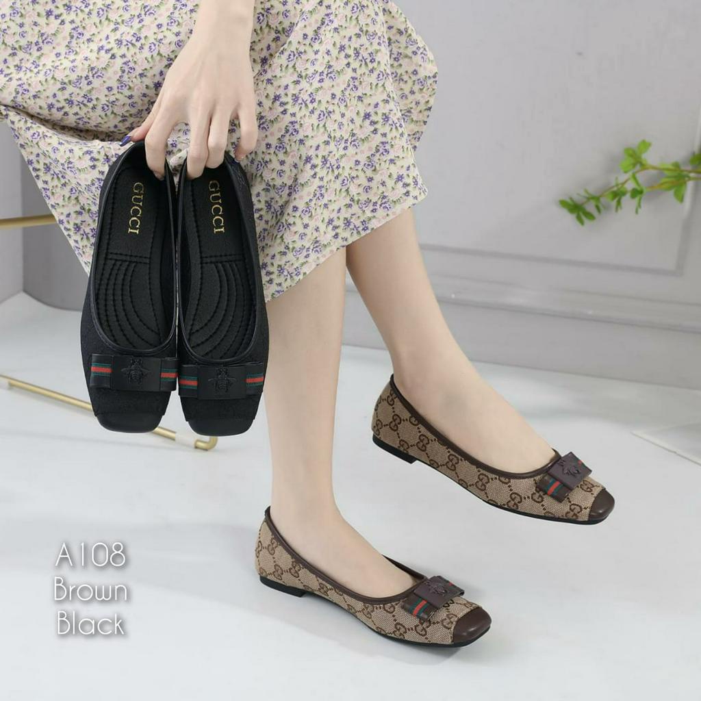 SEPATU WANITA IMPORT FLAT KAIN KANVAS LEMBUT G0CC1 KODE: A108