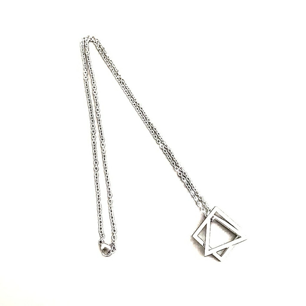 Kalung Segitiga Persegi Geometric Triangle Hip Hop Necklace Jewerly