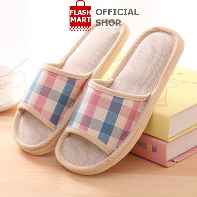 Flashmart Sandal Selop Linen Nyaman Comfy Kain Indoor Cocok digunakan didalam rumah / kamar mandi / taman / Hadir dengan beberapa ukuran dan warna-warna yang menarik