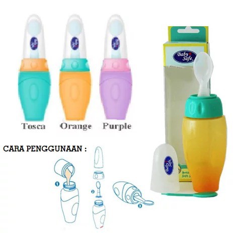 Baby Safe JP029 Botol Sendok Makan Bayi / Bottle Spoon Babysafe / Feeding Soft Feeder Easy Squeezy