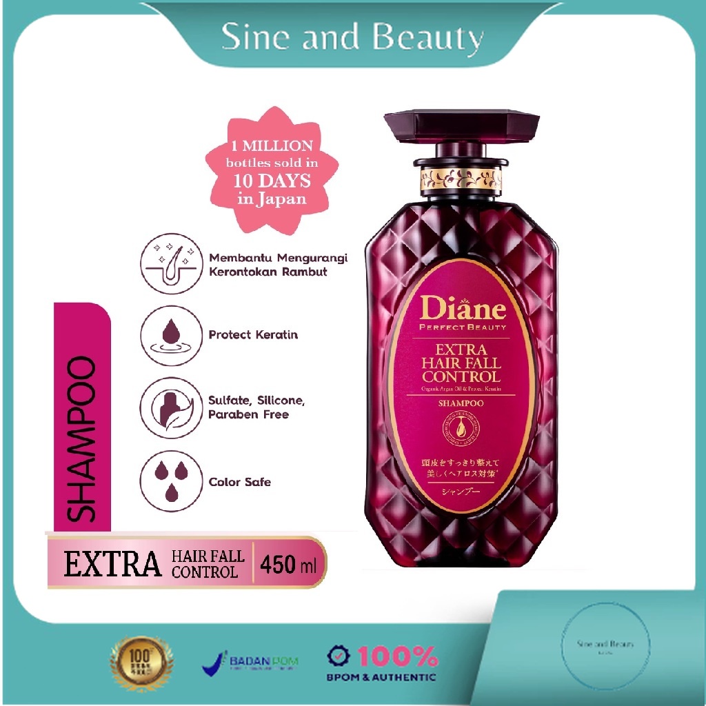 Jual Diane Extra Hair Fall Control Shampoo 450 Ml Made In Japan 