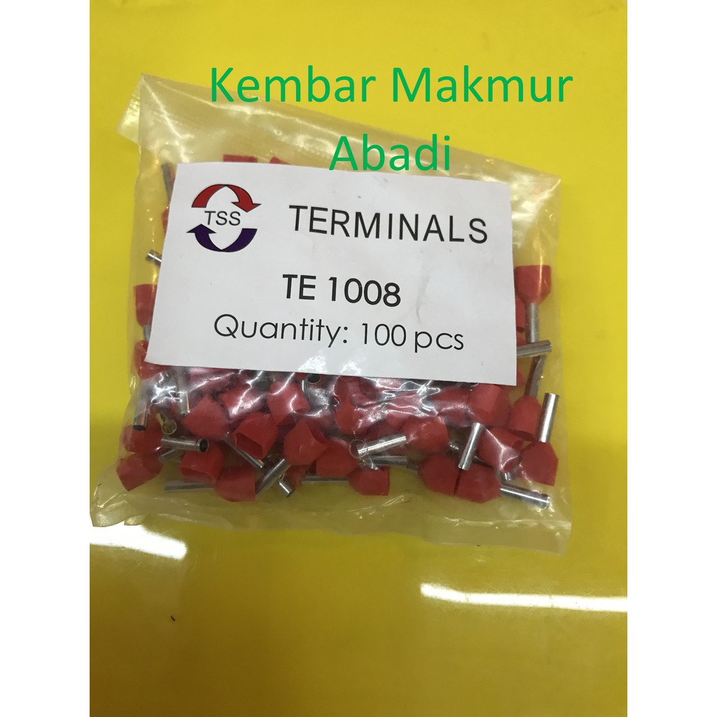 Skun Ferules TWIN 1mm / Skun Kabel Ferulles TWIN 1mm RED TE 1008 / Ferules DOUBLE 1mm MERAH TE1008